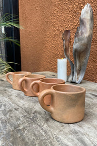 Rustic Pit-Fired Mug Set