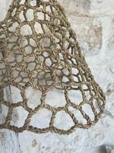 Open weave seagrass pendant light