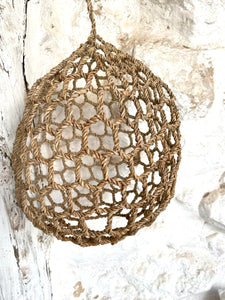 Open weave seagrass pendant light