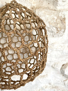 Open weave seagrass pendant light