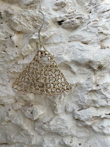 Open weave seagrass pendant light