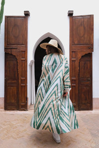 Ikat Uzbek Duster - Green