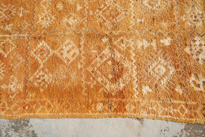 Henna dyed vintage Moroccan rug with white motifs