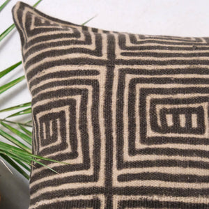 Vintage Mud Cloth Lumbar Cushion - 14" x 24"