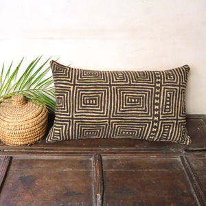 Vintage Mud Cloth Lumbar Cushion - 14" x 24"