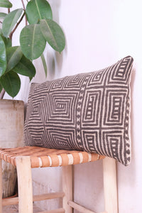 Vintage Mud Cloth Lumbar Cushion - 14" x 24"