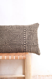 Vintage Mud Cloth Lumbar Cushion - 14" x 24"