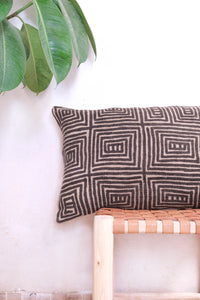 Vintage Mud Cloth Lumbar Cushion - 14" x 24"