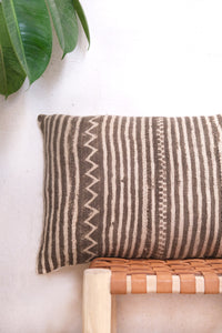 Vintage Mud Cloth Lumbar Cushion - 14" x 24"