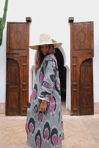 Ikat Uzbek Duster - Pink