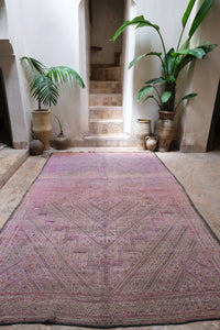 Large handmade Beni M'guild purple lavender vintage moroccan rug