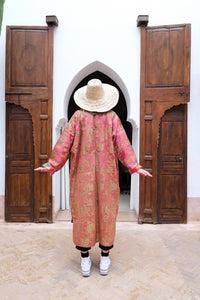 Vintage Silk Uzbek Duster - Rose