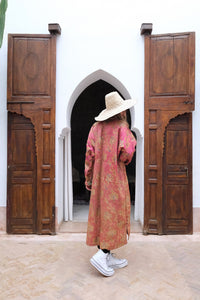 Vintage Silk Uzbek Duster - Rose