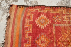 Soft red authentic vintage Rehamna Moroccan rug