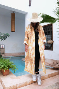 Ikat Uzbek Duster - Yellow