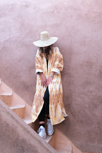 Ikat Uzbek Duster - Yellow