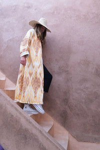 Ikat Uzbek Duster - Yellow